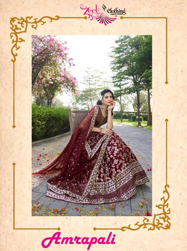 Zeel Clothing Amrapali 7100 Catalog india party wear lehenga