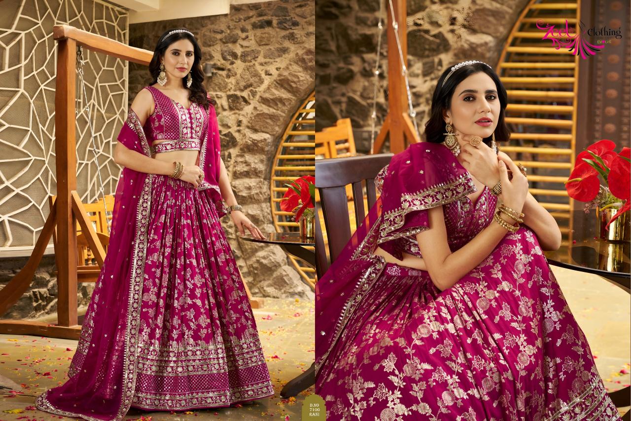 Zeel Clothing Amrapali 7100 Catalog india party wear lehenga