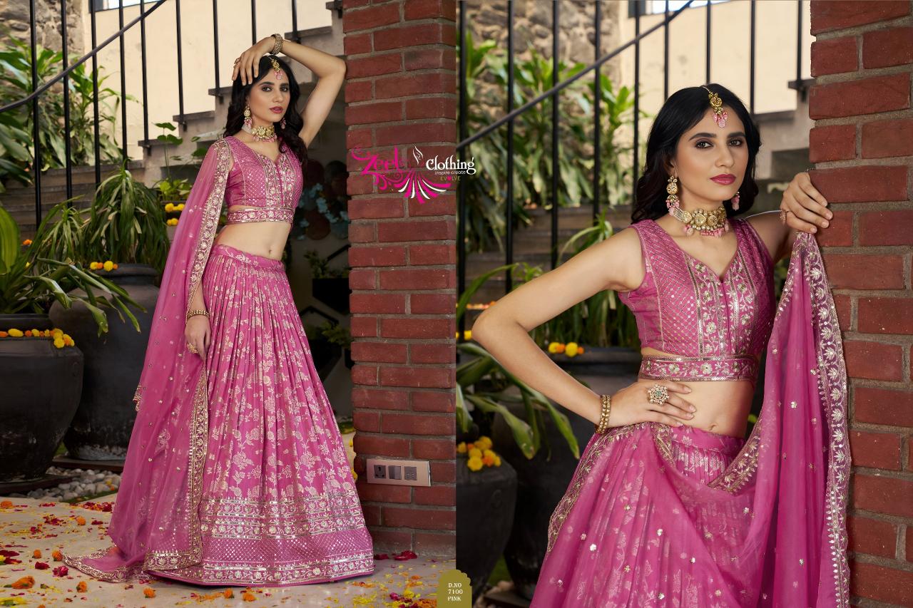 Zeel Clothing Amrapali 7100 Catalog india party wear lehenga