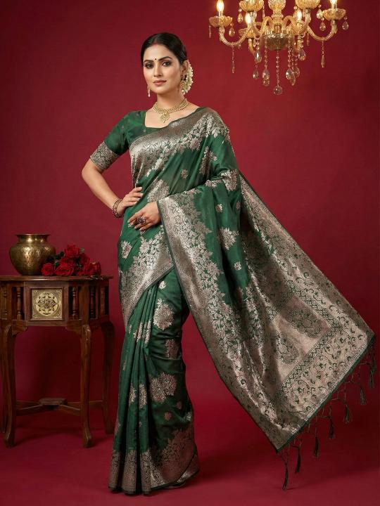 AADYA SILK VOL 1 by shree shyam fashion fancy designer Silk Blend fabric saree wholesale with Fancy latkan
