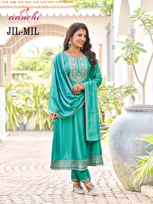 Aanchi Jilmil catalog wholesale shop of ladies kurti in surat
