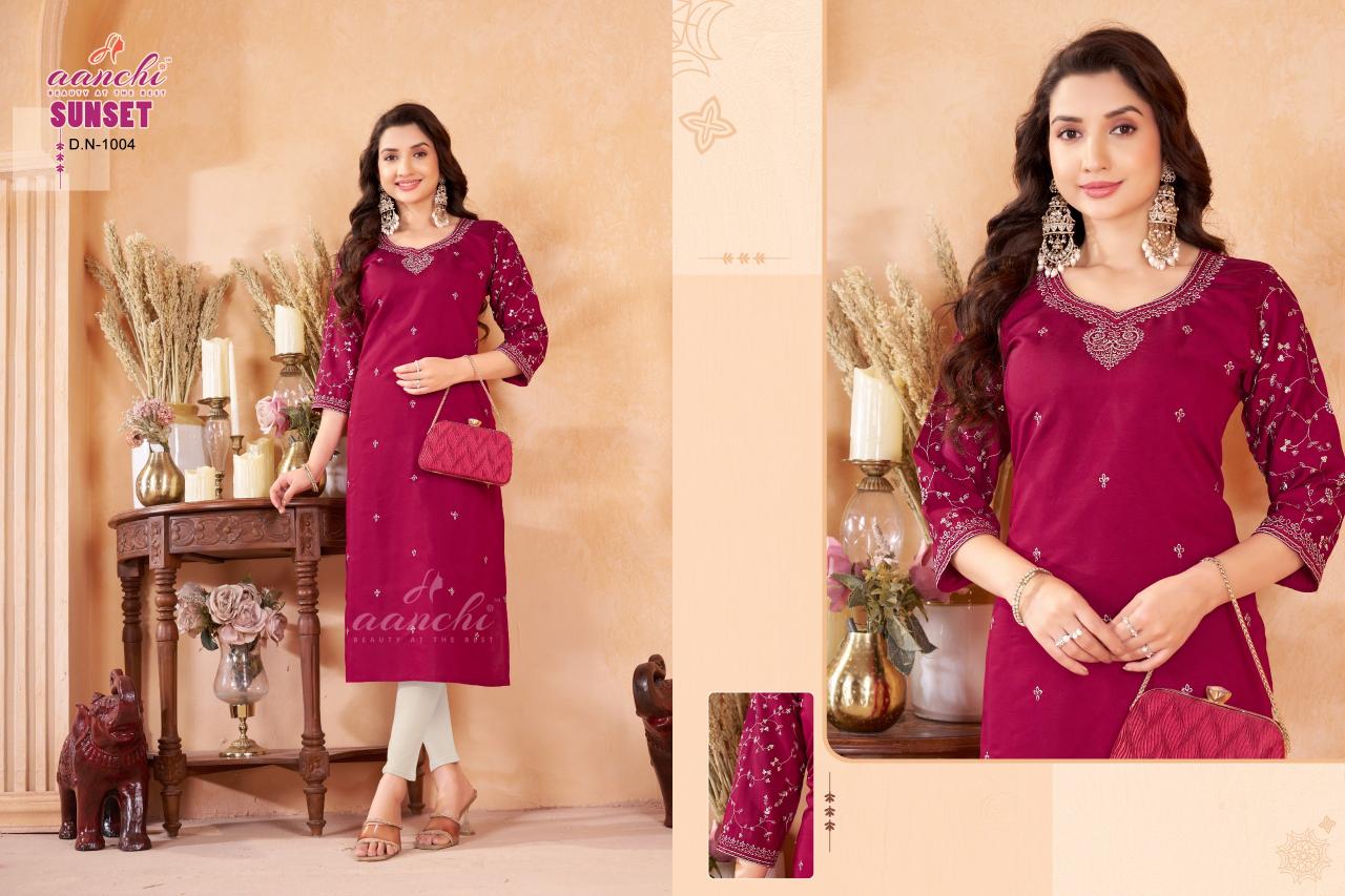 Aanchi Sunset catalog kurtis wholesalers in rajahmundry