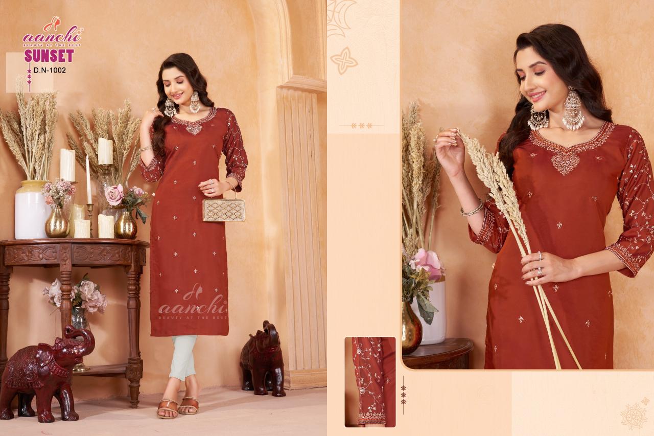 Aanchi Sunset catalog kurtis wholesalers in rajahmundry