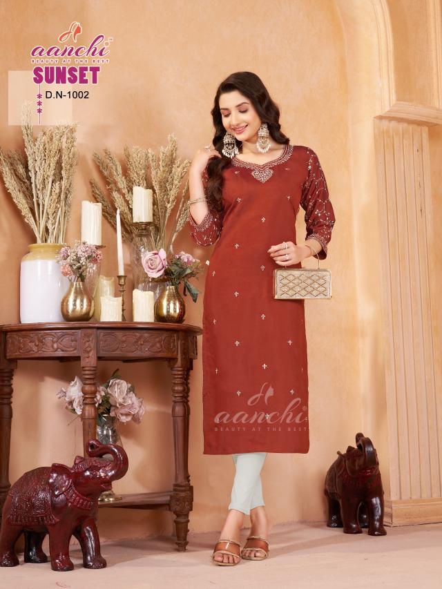 Aanchi Sunset catalog kurtis wholesalers in rajahmundry