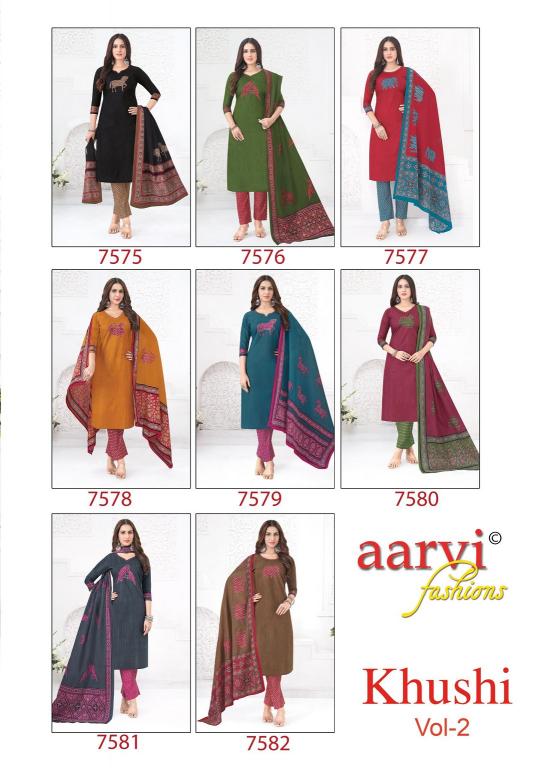 Aarvi Khushi Vol-2 – Kurti Pant With Dupatta - Wholesale Catalog