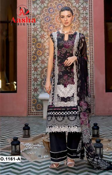 Aasha 1161 A And B catalog Chiffon Dupatta wholesale pakistani suits in mumbai