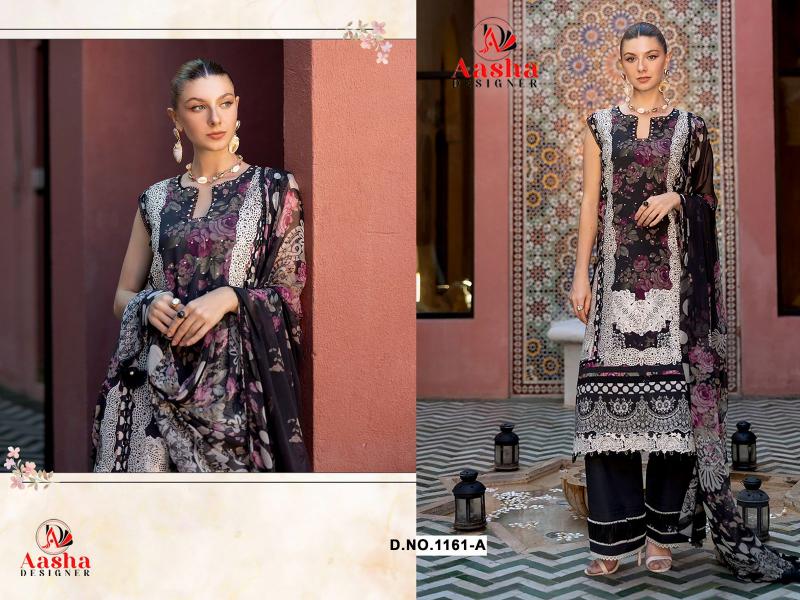 Aasha 1161 A And B catalog Cotton Dupatta wholesale pakistani suits in india