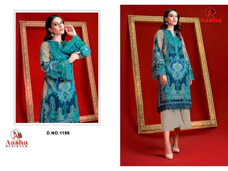 Aasha 1198 catalog Cotton Dupatta pakistani suits wholesalers in mumbai