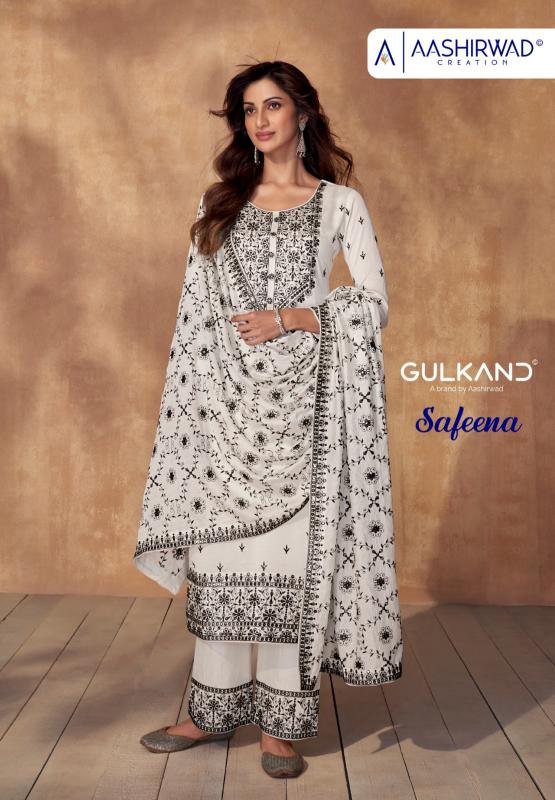 Aashirwad Gulkand Safeena catalog unstitched salwar kameez wholesalers uk