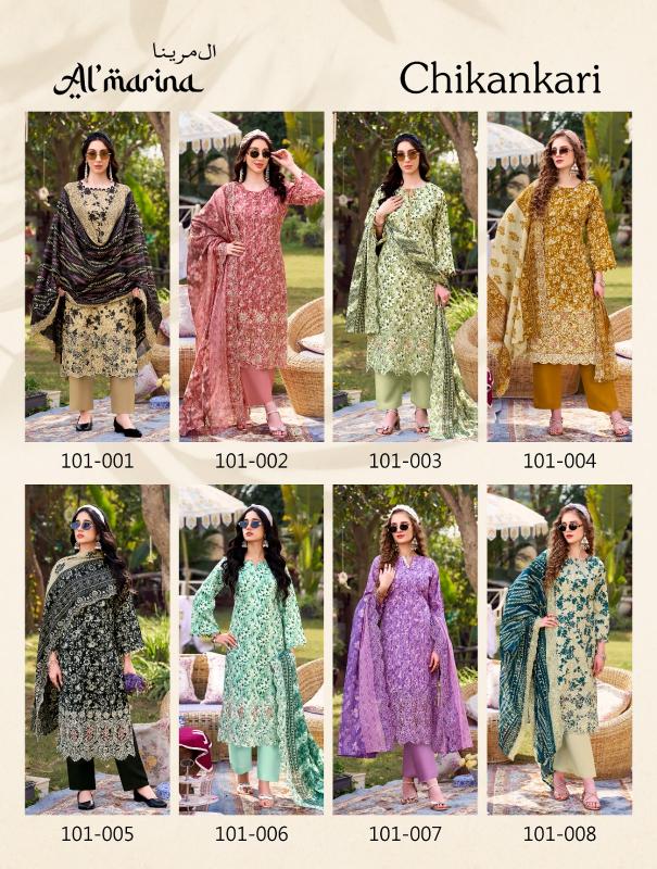 Almarina Chikankari catalog famous dress material shop in surat