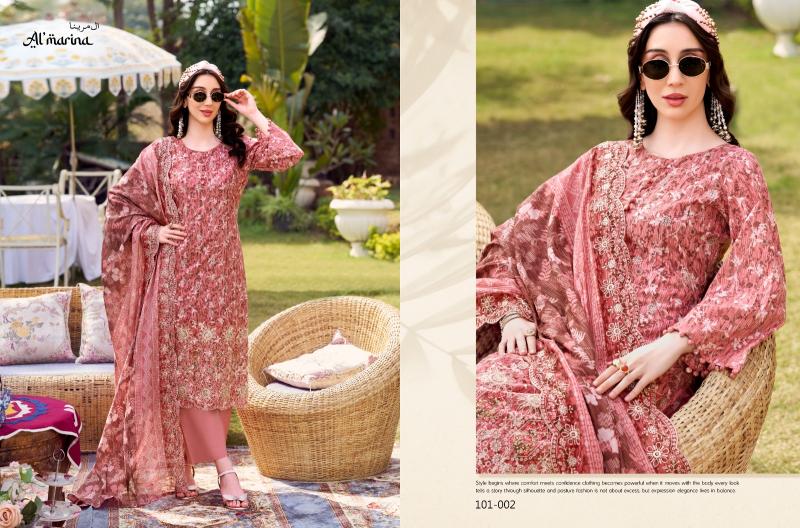 Almarina Chikankari catalog famous dress material shop in surat
