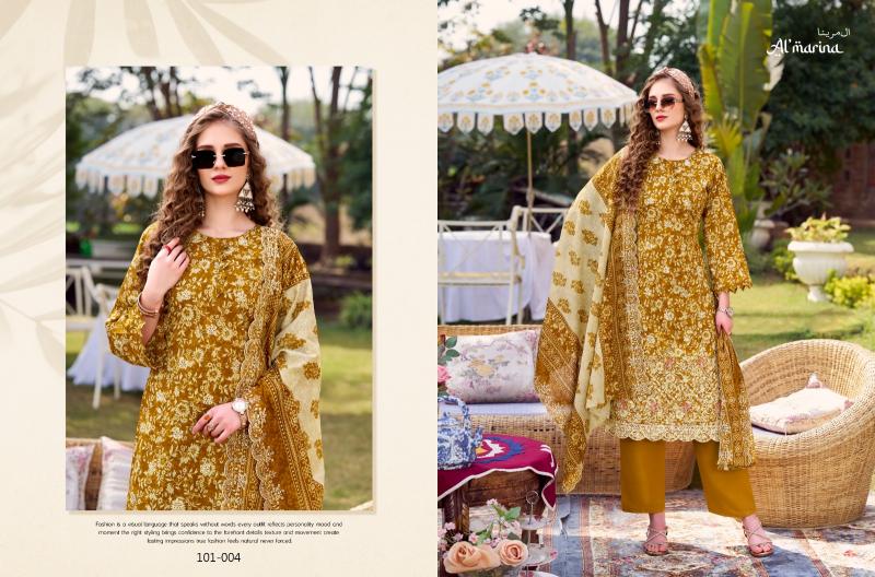 Almarina Chikankari catalog famous dress material shop in surat