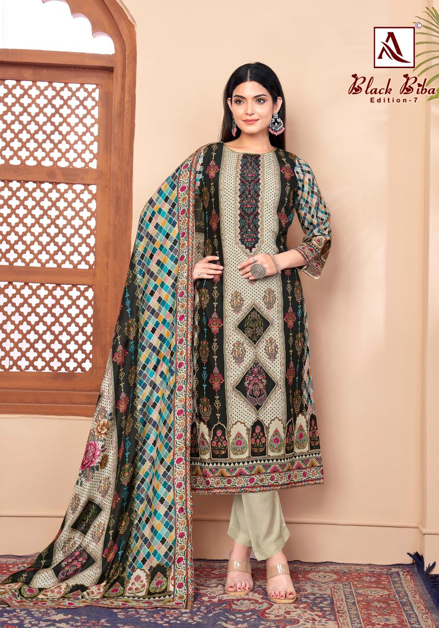 Alok Black Biba vol 7 catalog dress material supplier in surat