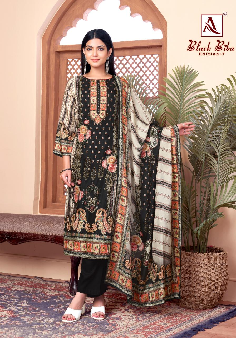 Alok Black Biba vol 7 catalog dress material supplier in surat