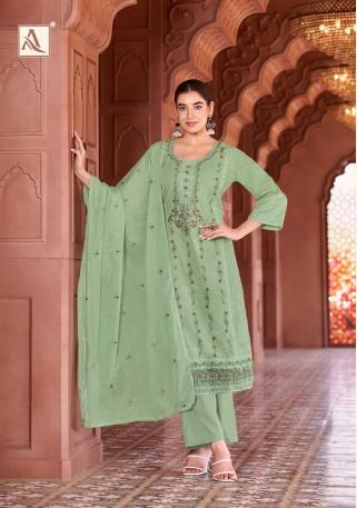 Alok Green Omre catalog buy wholesale dress materials in surat 