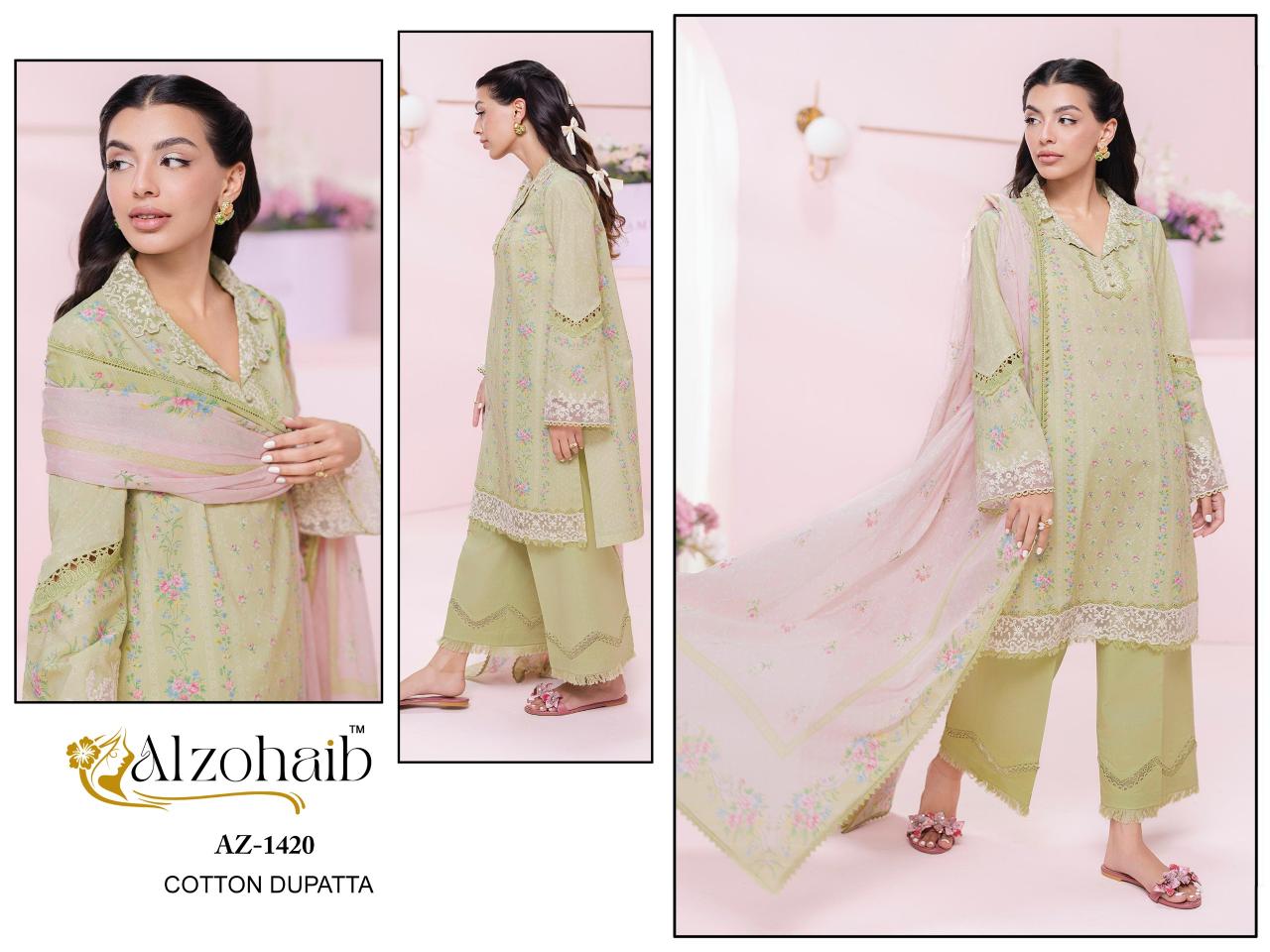 Alzohaib Az Itrh Vol 1 catalog Cotton Dupatta wholesale factory price pakistani suit