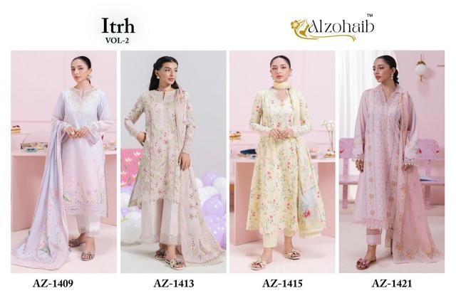 Alzohaib Az Itrh Vol 2 catalog Chiffon Dupatta pakistani suits wholesale near me