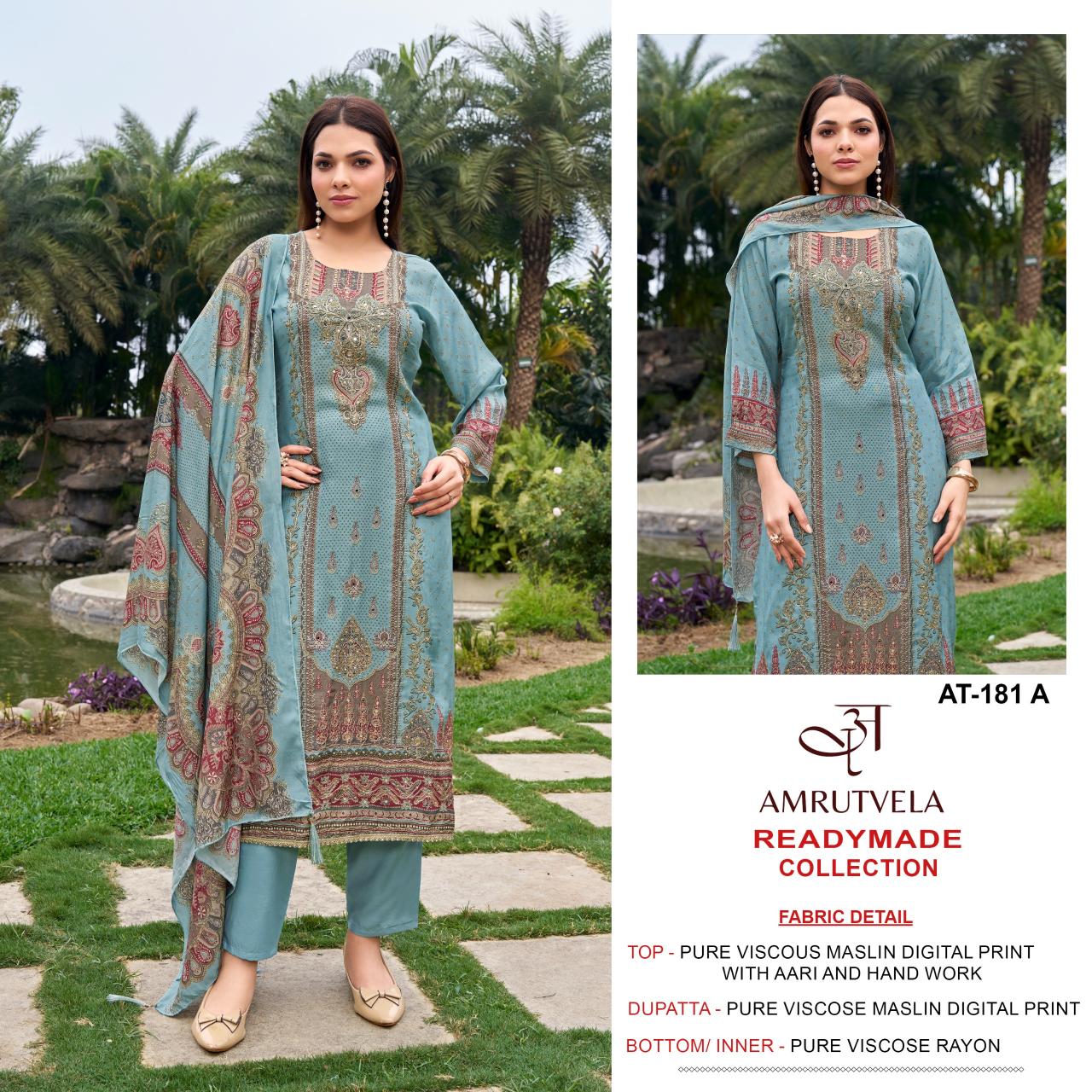 Amrutvela AT181 catalog wholesale readymade pakistani suits