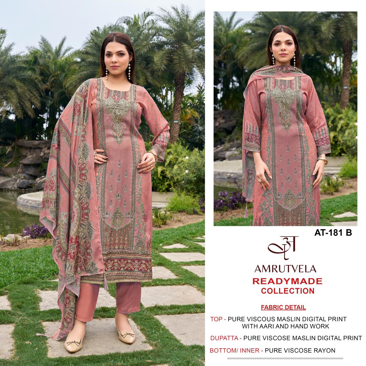 Amrutvela AT181 catalog wholesale readymade pakistani suits