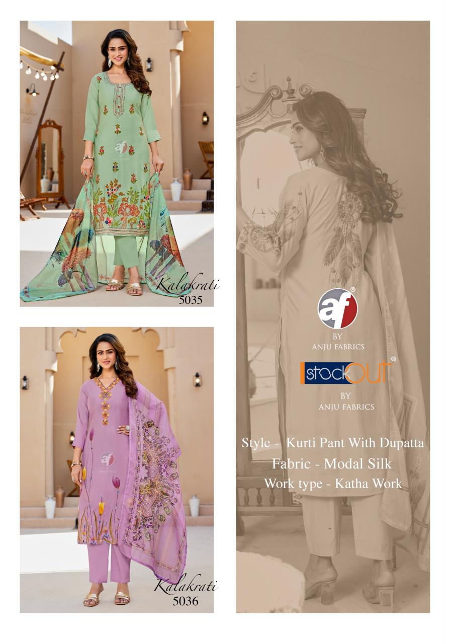 Anju Fabrics Kalakrati catalog branded kurtis b2b wholesale