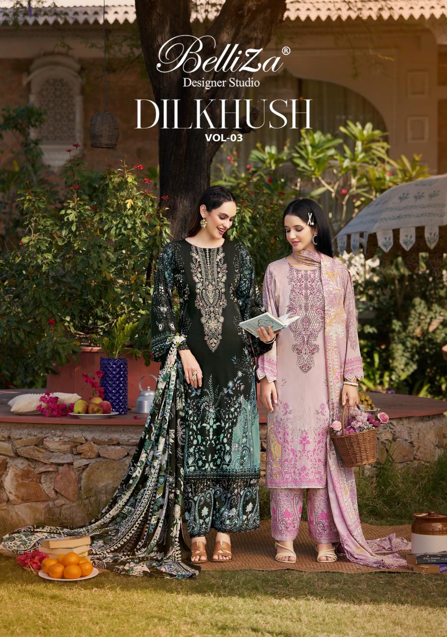 BelliZa Dilkhush vol 3 catalog wholesale dress material dealers in surat
