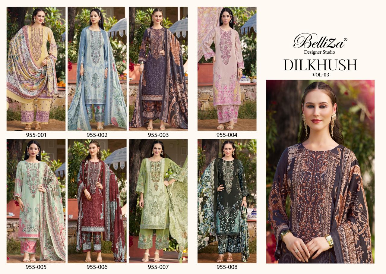 BelliZa Dilkhush vol 3 catalog wholesale dress material dealers in surat