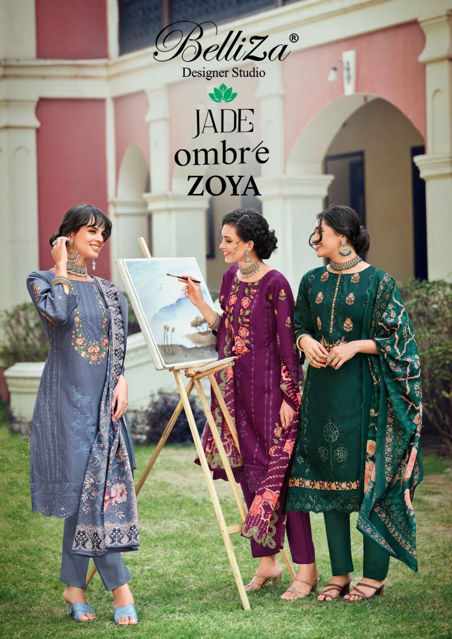 BelliZa Ombre Zoya catalog dress materials exporters in surat