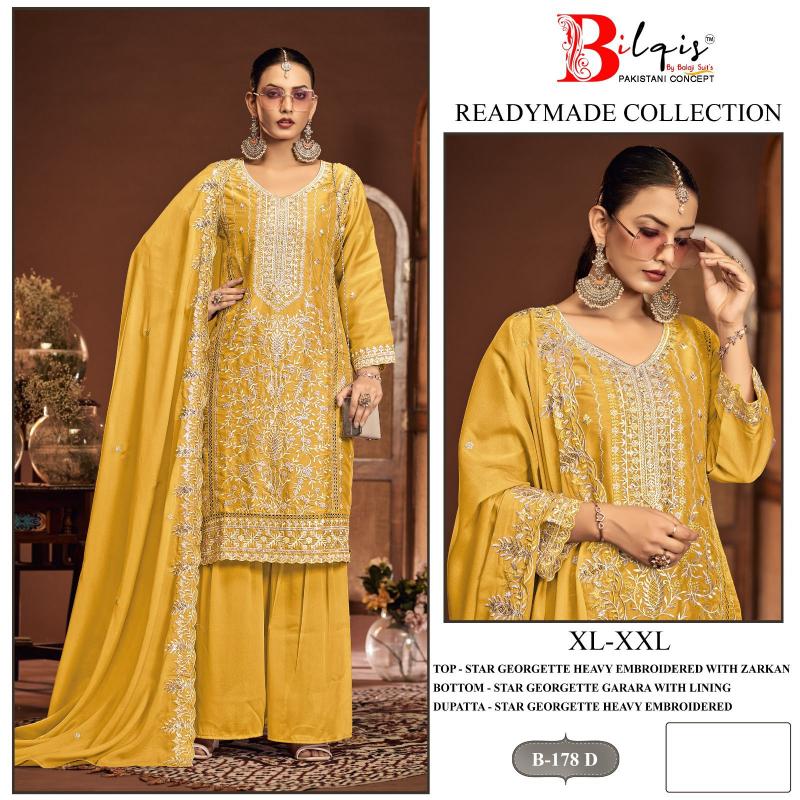 Bilqis B 178 A To D catalog pakistani suits wholesale surat