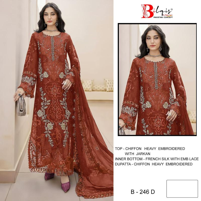 Bilqis B 246 A To D catalog pakistani suit wholesale market