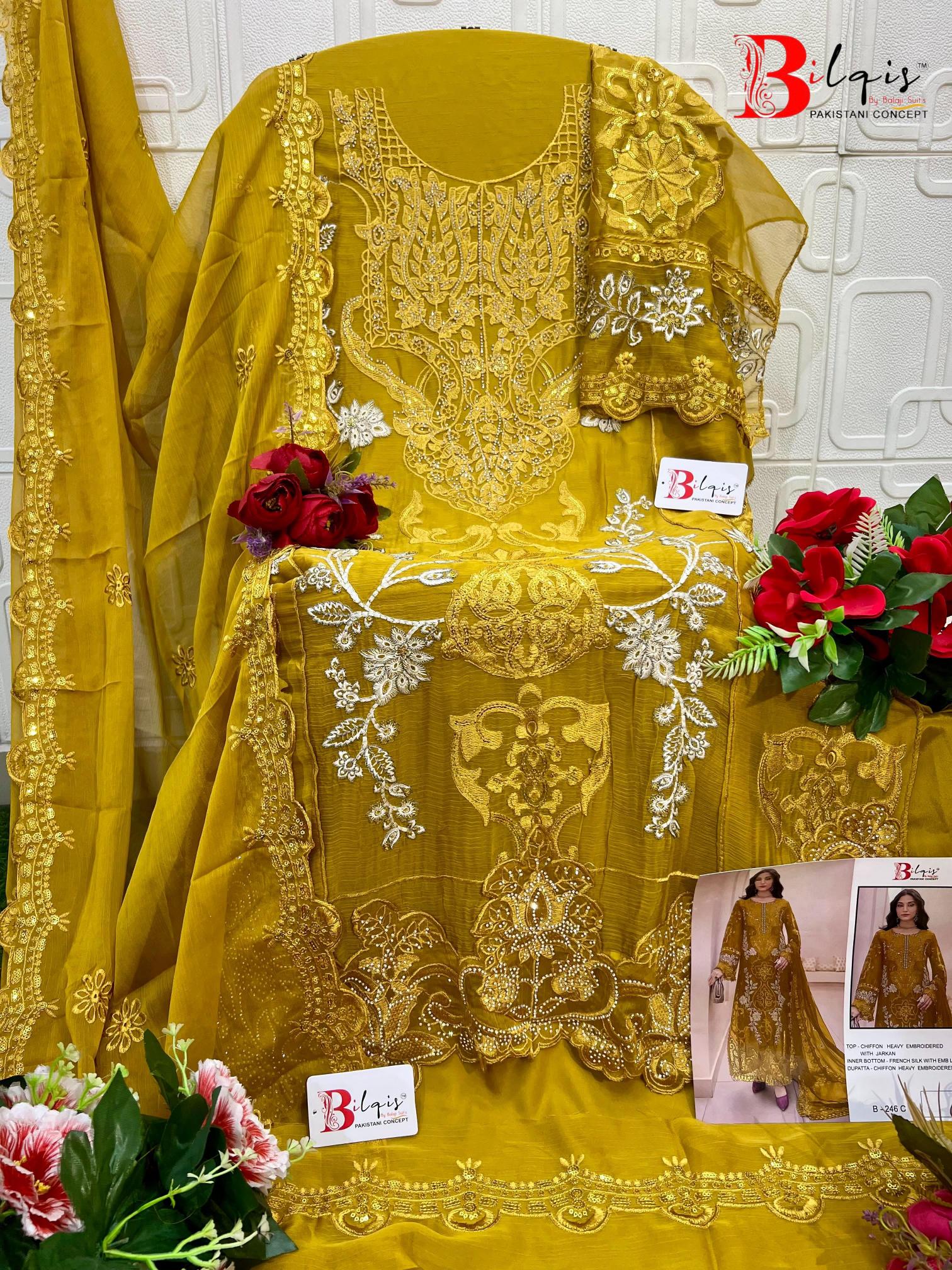 Bilqis B 246 A To D catalog pakistani suit wholesale market