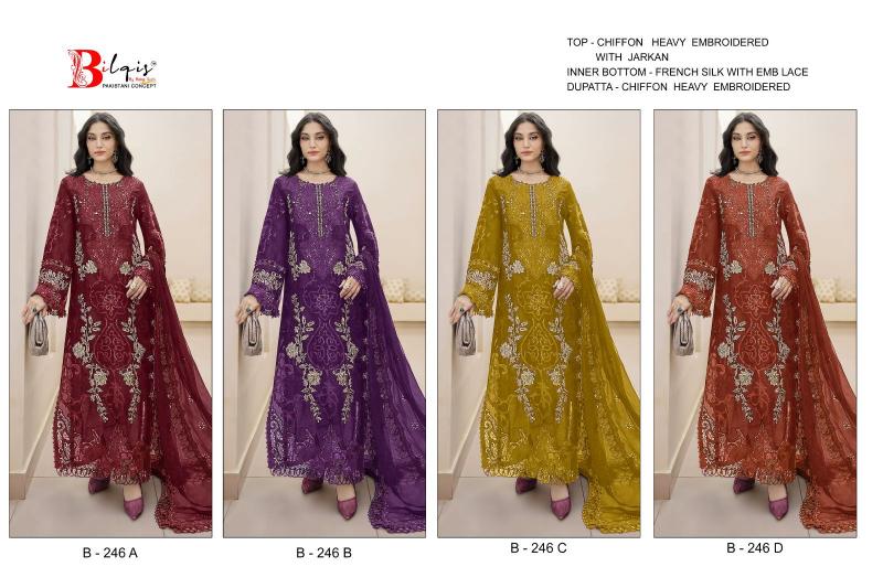 Bilqis B 246 A To D catalog pakistani suit wholesale market