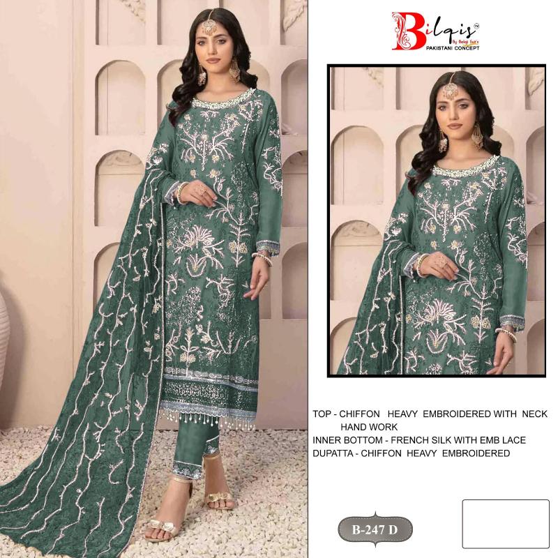 Bilqis B 247 catalog pakistani designer suits surat wholesalers