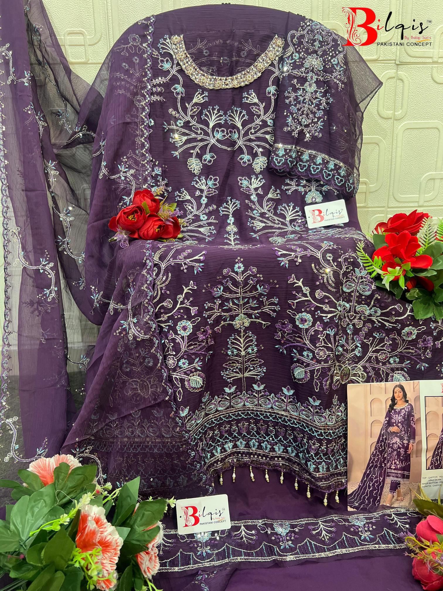 Bilqis B 247 catalog pakistani designer suits surat wholesalers