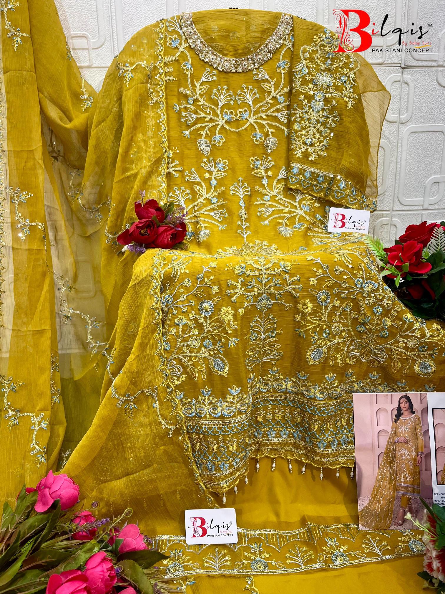 Bilqis B 247 catalog pakistani designer suits surat wholesalers