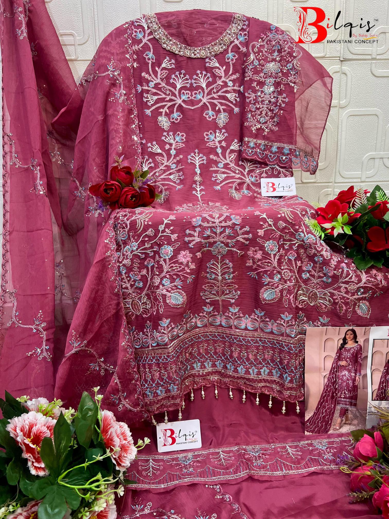 Bilqis B 247 catalog pakistani designer suits surat wholesalers