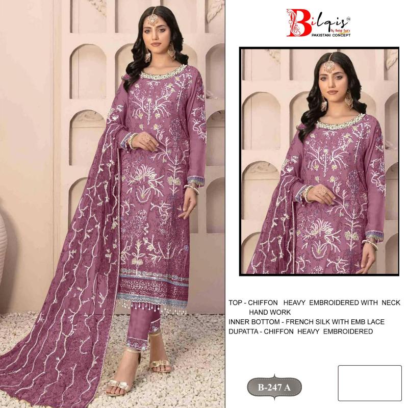 Bilqis B 247 catalog pakistani designer suits surat wholesalers