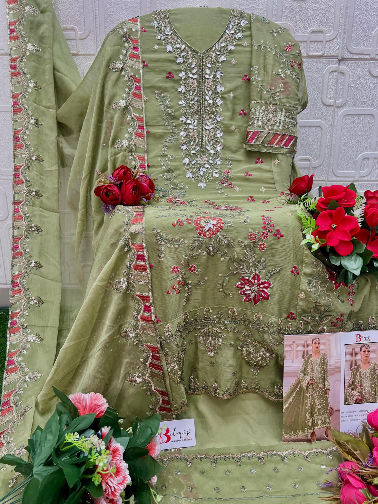 Bilqis B 258 A To D catalog pakistani suit wholesaler in delhi