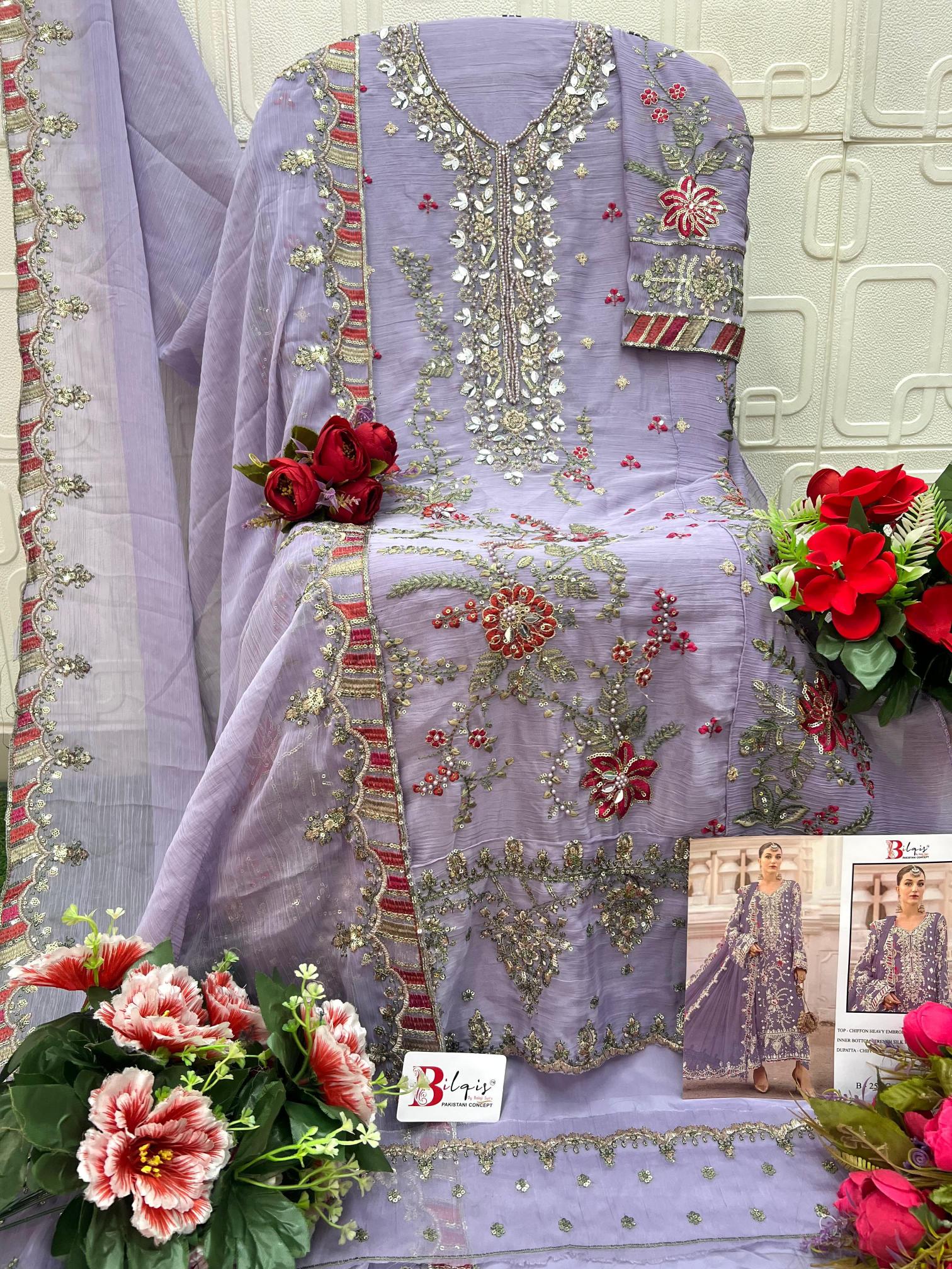 Bilqis B 258 A To D catalog pakistani suit wholesaler in delhi
