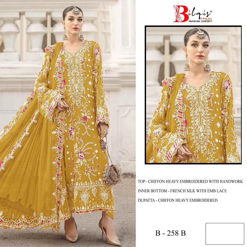 Bilqis B 258 A To D catalog pakistani suit wholesaler in delhi
