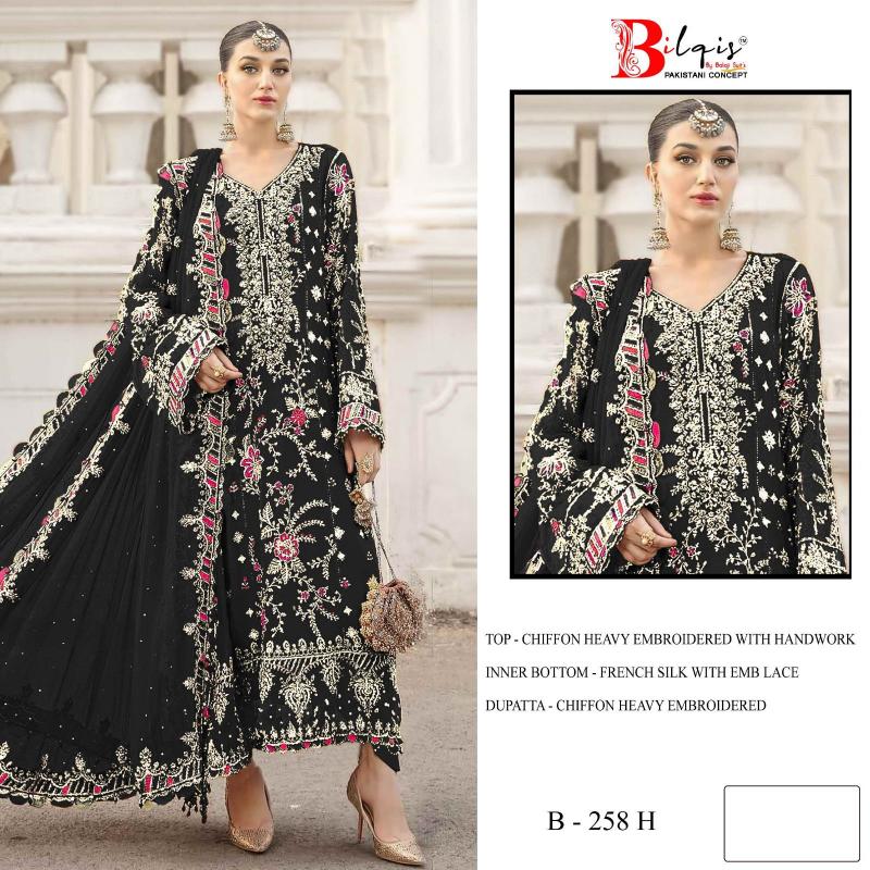 Bilqis B 258 E TO H catalog pakistani suits in wholesale price