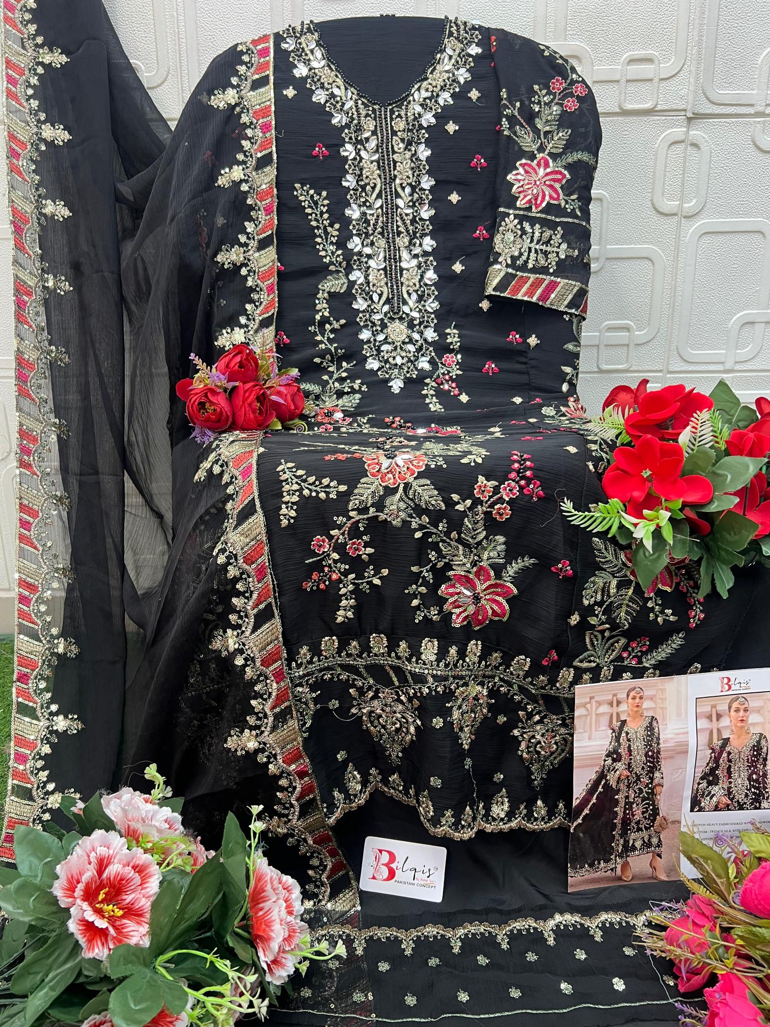 Bilqis B 258 E TO H catalog pakistani suits in wholesale price