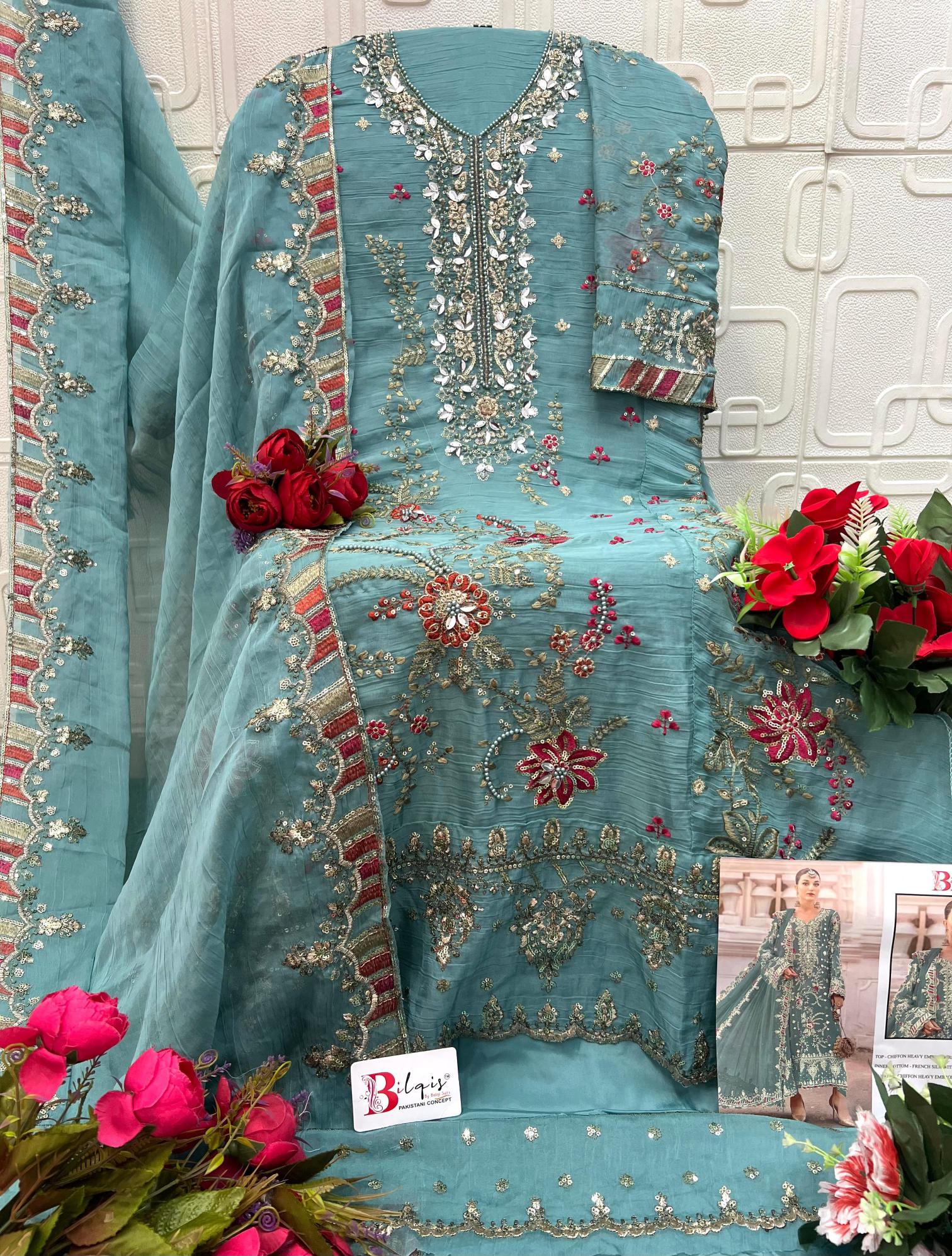 Bilqis B 258 E TO H catalog pakistani suits in wholesale price