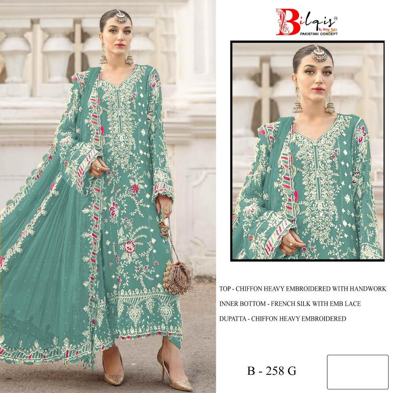 Bilqis B 258 E TO H catalog pakistani suits in wholesale price