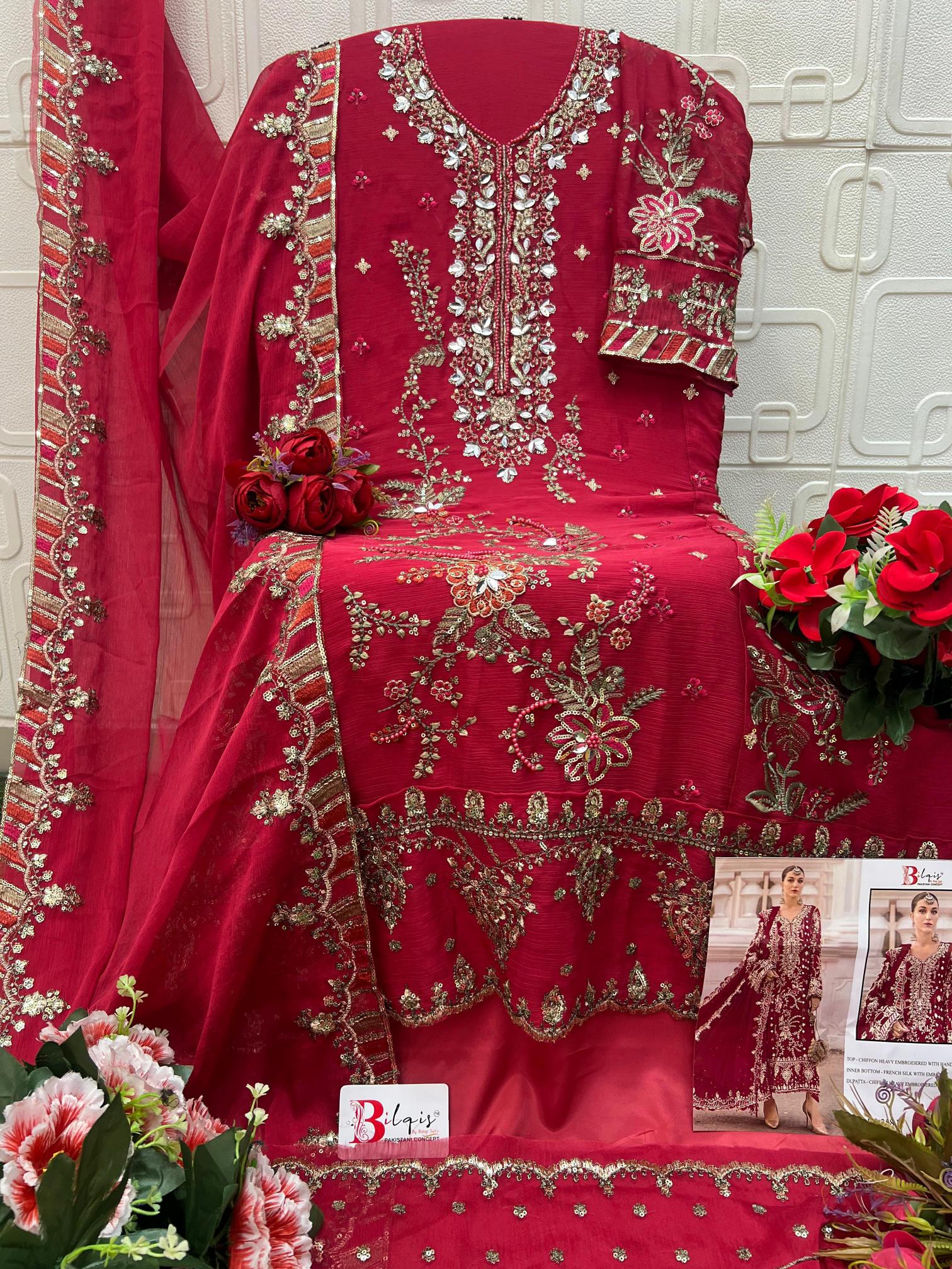 Bilqis B 258 E TO H catalog pakistani suits in wholesale price