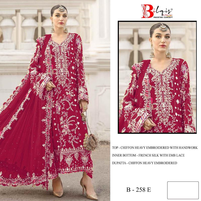 Bilqis B 258 E TO H catalog pakistani suits in wholesale price