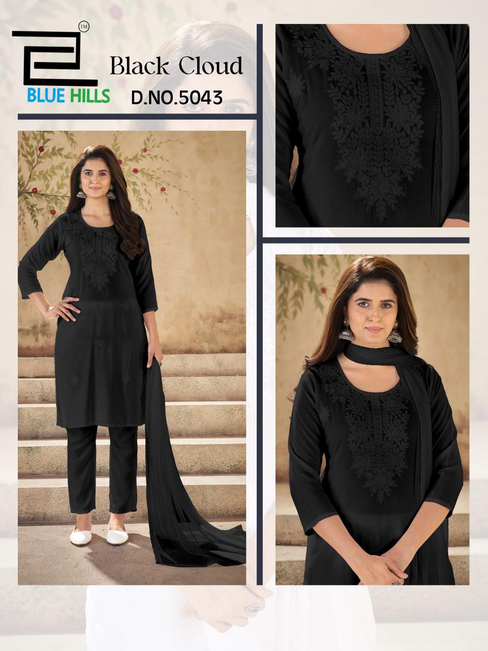 Blue Hills Black Cloud catalog branded kurtis wholesale bulkli