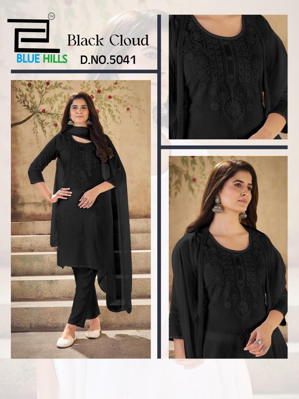 Blue Hills Black Cloud catalog branded kurtis wholesale bulkli