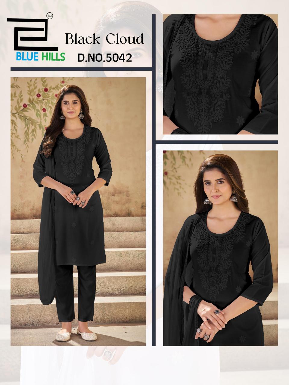 Blue Hills Black Cloud catalog branded kurtis wholesale bulkli