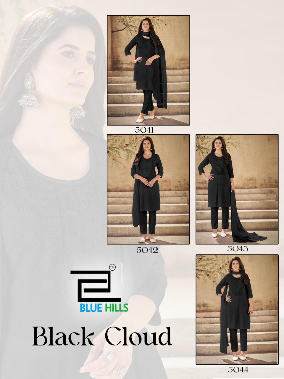 Blue Hills Black Cloud catalog branded kurtis wholesale bulkli
