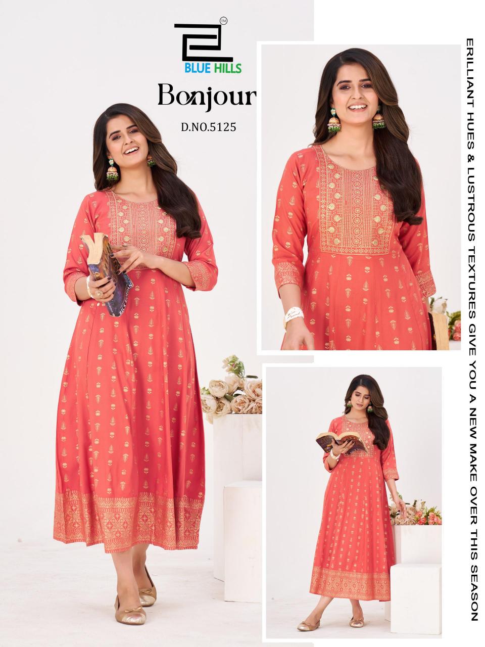 Blue Hills Bonjour catalog anarkali kurtis wholesale